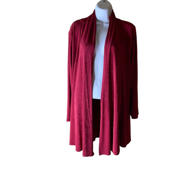 Chico's Cardigan Women's Size 2 (US 12/14) Stretchy Slinky Knit Open Front Tunic - Picture 1 of 8